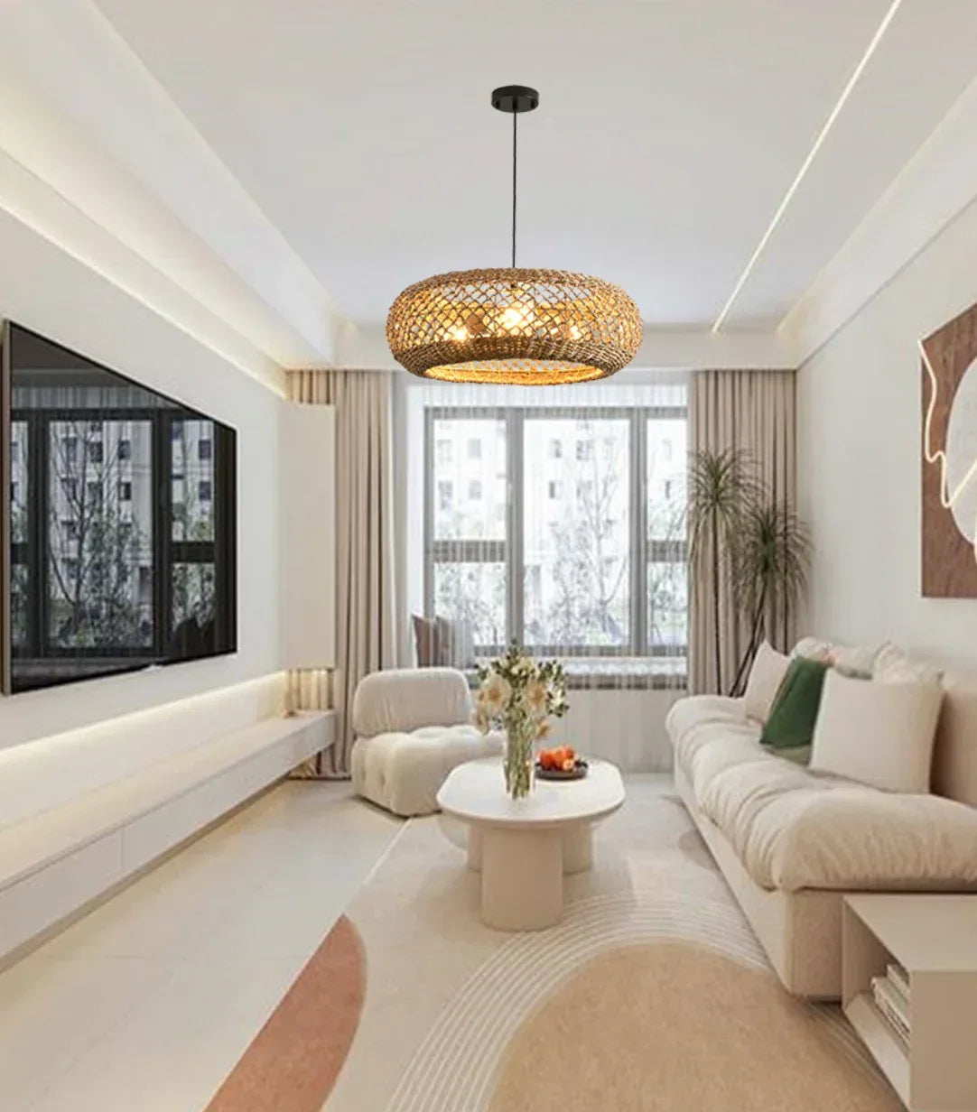 Handwoven Rattan Chandelier Pendant Lamp