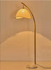 Boho Bamboo Arc Floor Lamp Rattan Shade Living Room