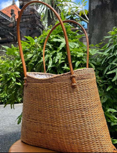 Hand Crafted Rattan Purse Handles - 6 5/8
