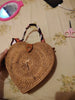 Rattan Heart Shaped Crossbody Bag