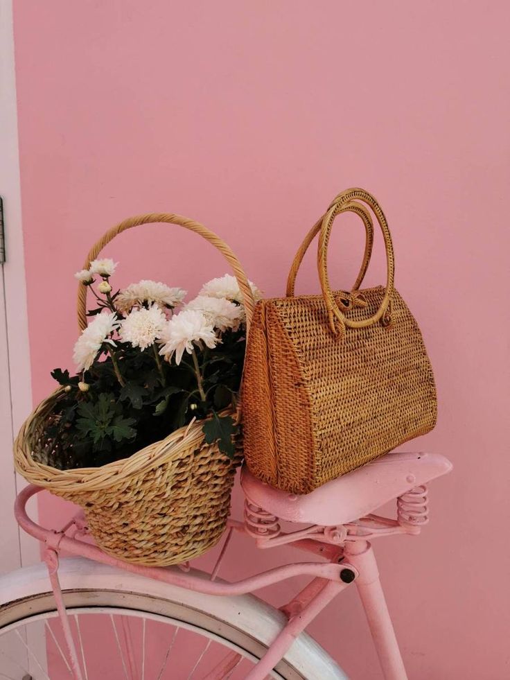 Top Handle Rattan Purse