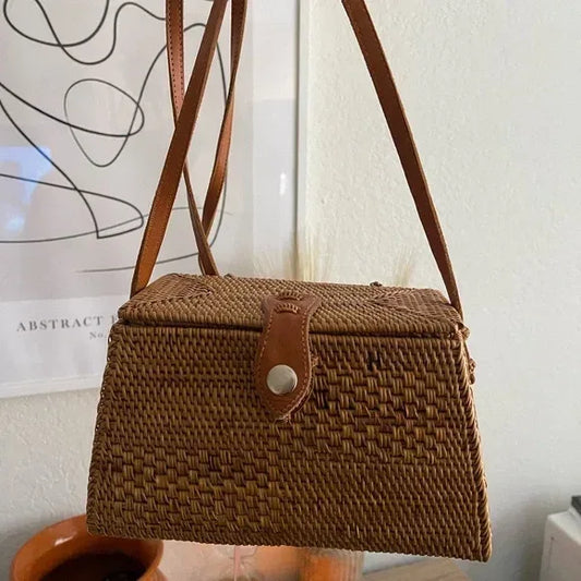 Crossbody Rattan Vacation Bag