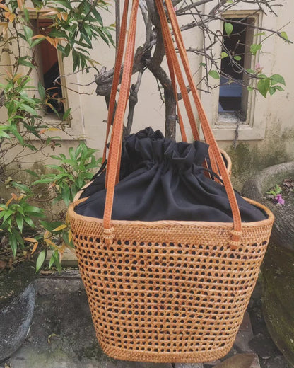 Rattan Basket Beach Bag