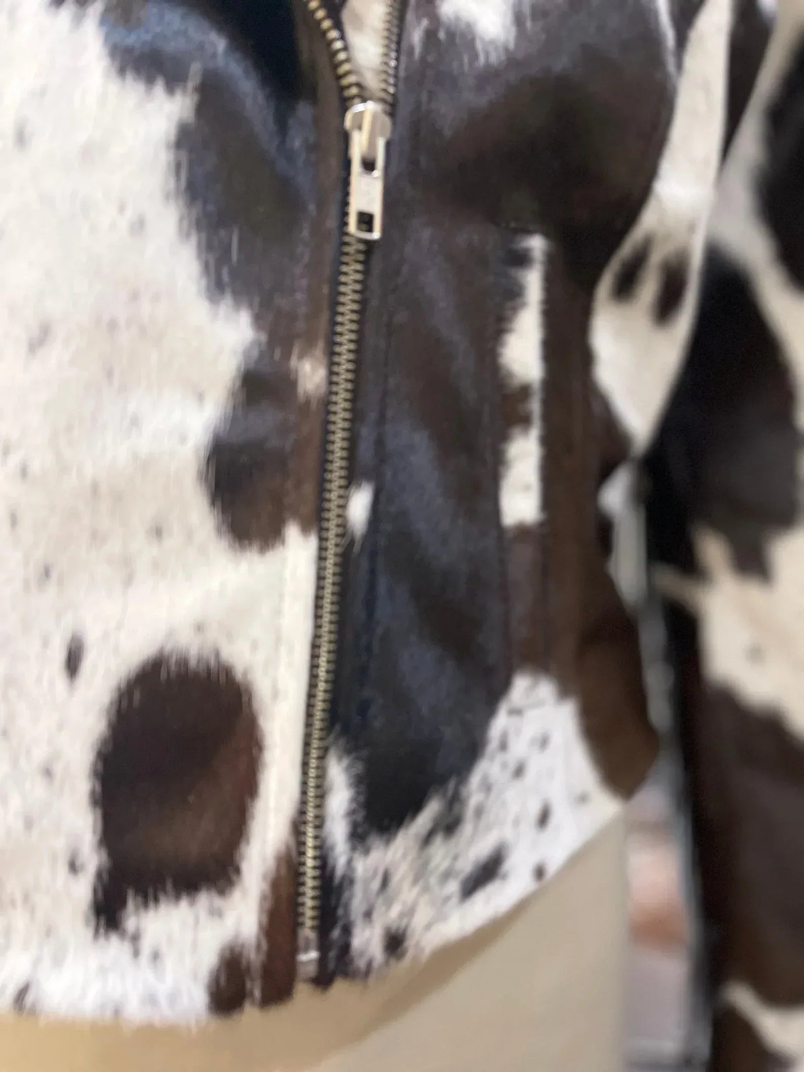 Black And White Cowhide Jacket Womens – Real Hair On Hide Leather