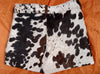 Real Black and Brown Cowhide Shorts Handmade in Hair On Leather