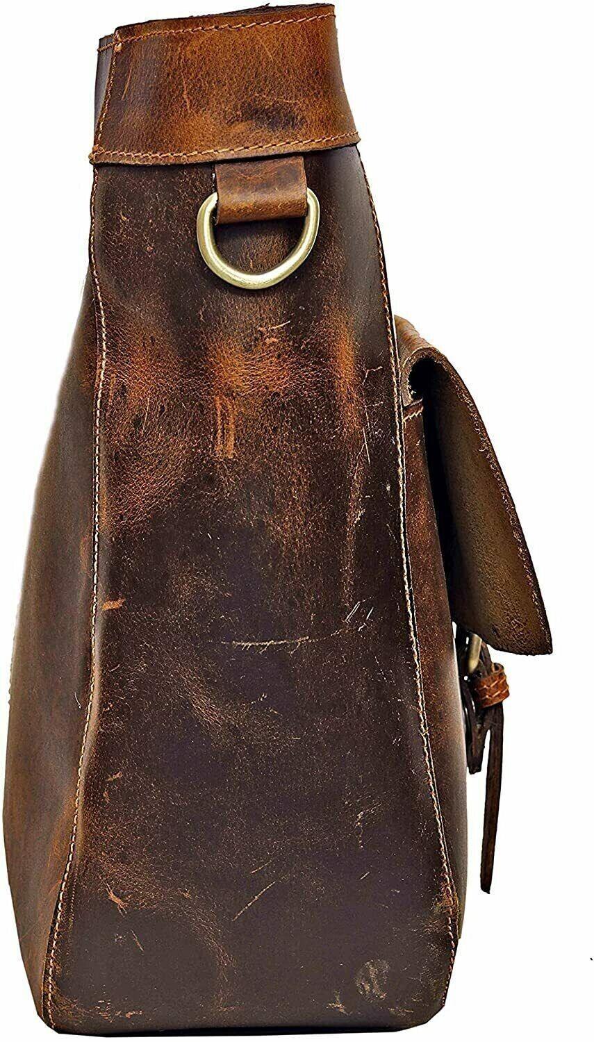 Leather messenger bag for women crossbody