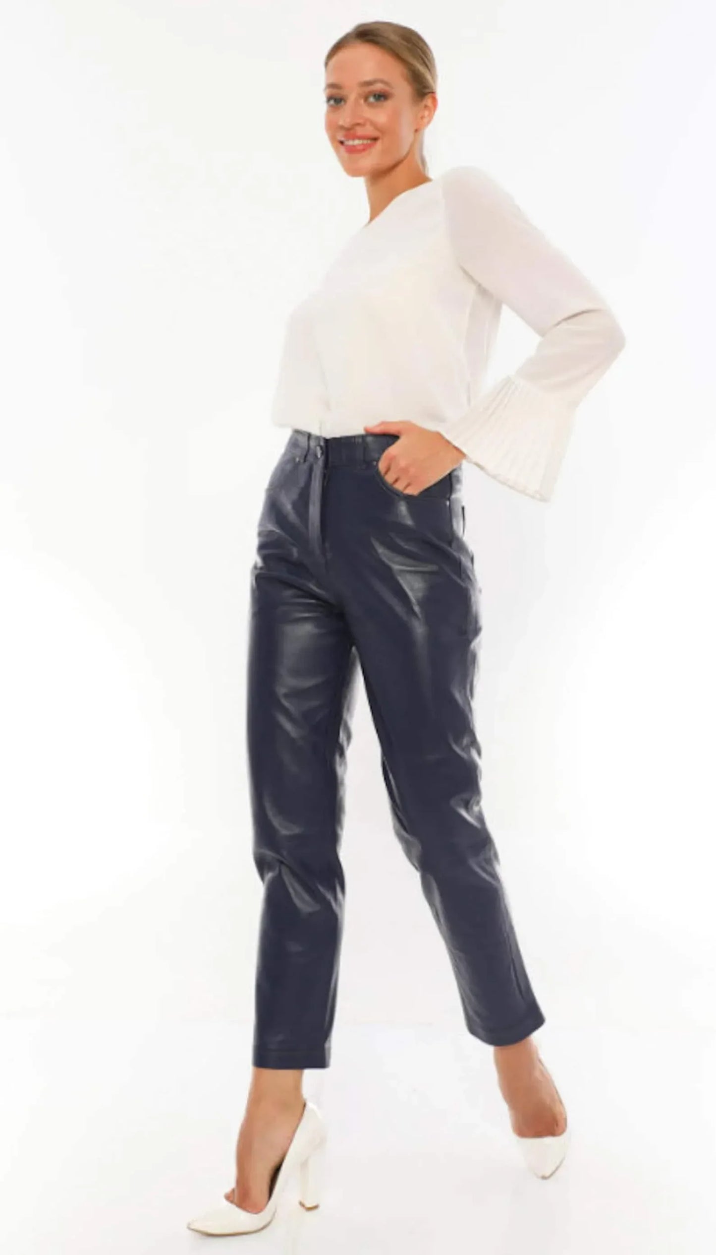 Women Leather Pants Genuine Lamb Leather