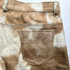 Genuine men cow hide short with rich hair-on hide texture, showcasing raw western vibes and unique patterning no factory material can match.