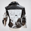 Cowhide Biker Jacket in Real Hair On Hide With Belt