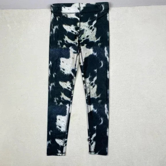 Black White Cowhide Pants Women Real Hair On Leather