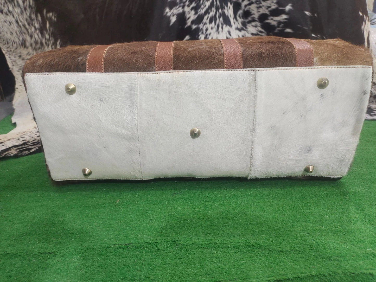 cowhide travel duffel bag real leather overnight