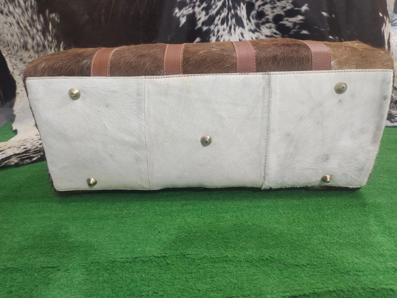 cowhide travel duffel bag real leather overnight