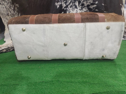 cowhide travel duffel bag real leather overnight