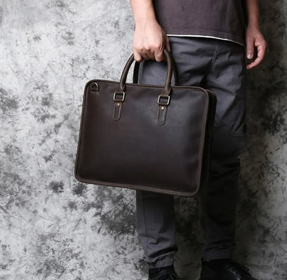 Handmade leather messenger bag for men