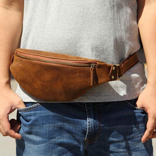 Genuine Leather Waist Bag Cowhide Leather Belt Bag for Men