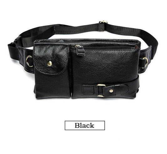 Leather Belt Bag for Men Genuine Leather Waist Chest Bag