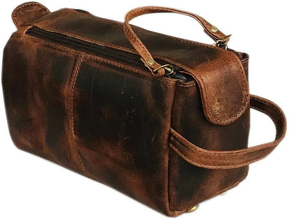 Genuine Leather Dopp Kit for Men Toiletry Bag Travel Organizer