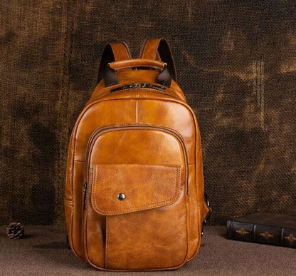 Real Leather Retro Mini Backpack