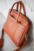 Leather messenger bag for men brown laptop crossbody
