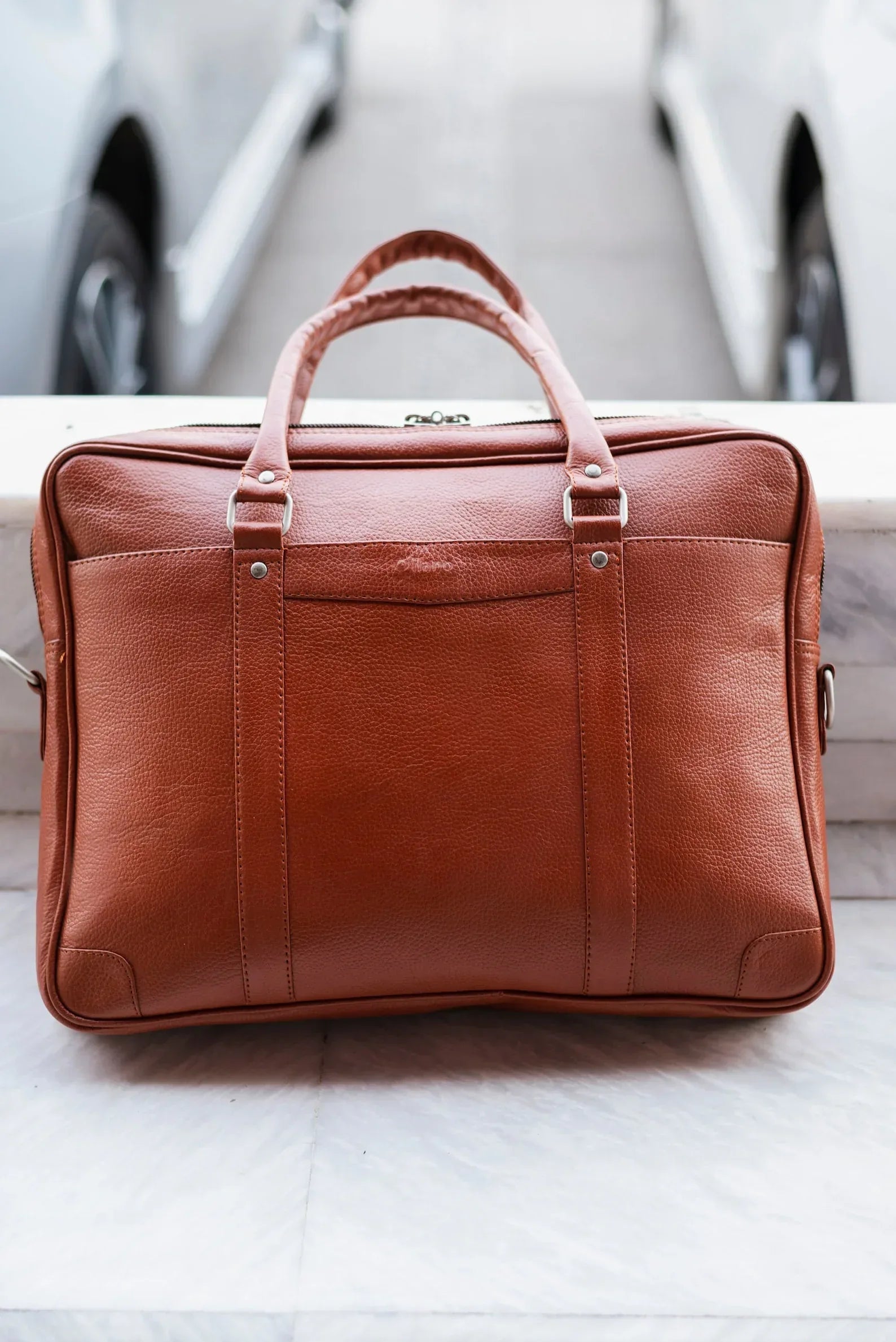 Leather messenger bag for men brown laptop crossbody