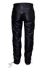 Laced leather pants real black biker pants with lace up sides for men