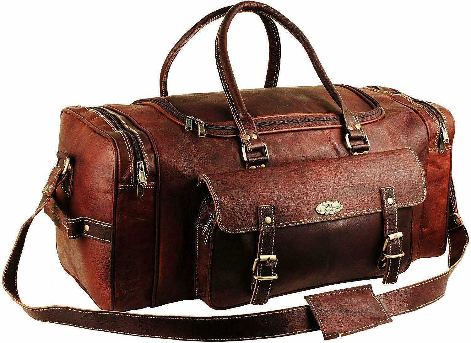 Extra Large Genuine Leather Travel Bag for Men