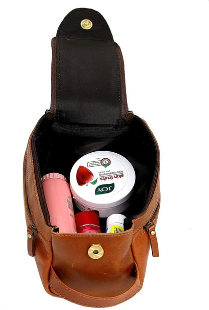 Genuine leather travel organizer men dopp kit
