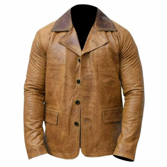 real leather trench coat mens brown genuine coat