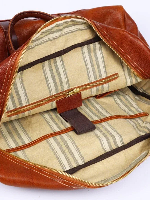 mens leather travel bag large cowhide duffle weekender bag