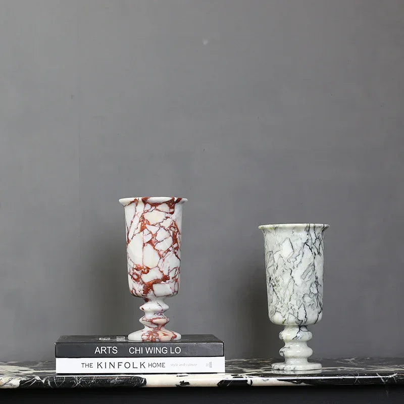 Real Marble Flower Vase for Living Room, Office & Hotel