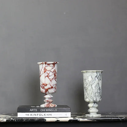 Real Marble Flower Vase for Living Room, Office & Hotel