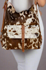 Cowhide backpack purse shoulder bag