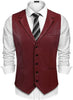 Red Lambskin Leather Vest Men – Genuine Leather Waistcoat