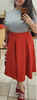 High Waisted Flare Pleated Skirt