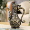 Antique bronze dragon phoenix wine serving set