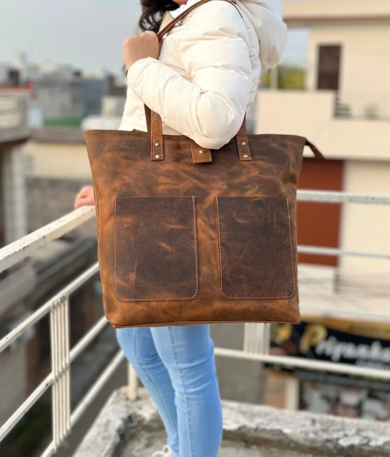 Large Leather Tote Bags For Women Everyday Bag