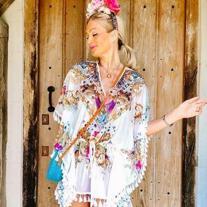 Blue round rattan bag bali crossbody sling