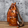 mens leather backpack rucksack travel leather backpack