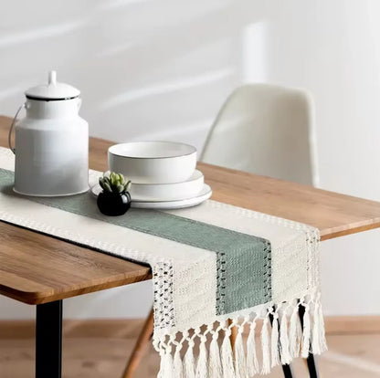 Jacquard Cotton Boho Table Runner for Wedding Decor 3 30x160cm(11.8x63in)