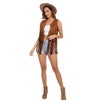 Black Faux Suede Fringe Vest for Women