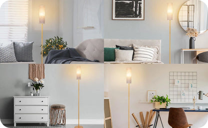 Corner Reading Floor Lamp with Remote Gold Standing Light