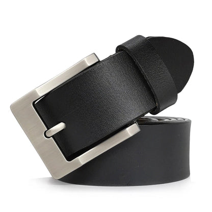 Handmade Brown Leather Belt for Men Classic Buckle