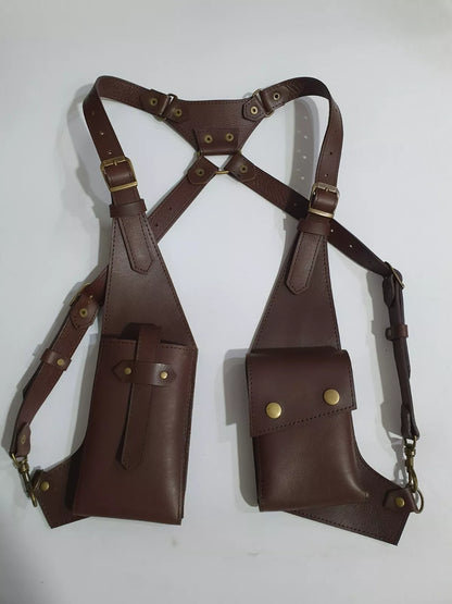 real leather holster bag shoulder