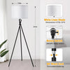 Tripod Floor Lamp for Living Room With White Linen Shade