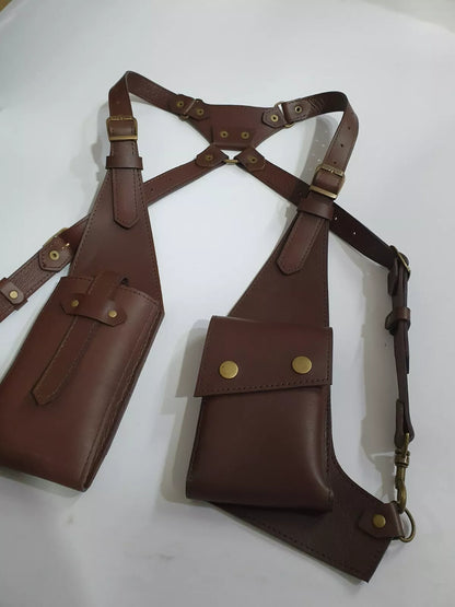 real leather holster bag shoulder