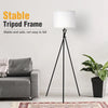 Tripod Floor Lamp for Living Room With White Linen Shade