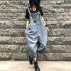 Baggy denim overall dress for women loose retro fit