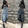 Baggy denim overall dress for women loose retro fit