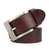 Handmade Brown Leather Belt for Men Classic Buckle