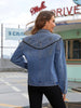Western Punk Rock Denim Jacket with Tassel Trim